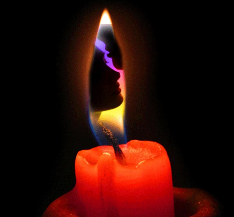 Red Candle Flame — Dramatic