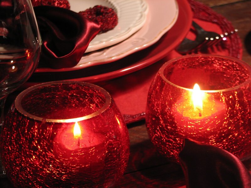 Red Candle Holders — Romantic