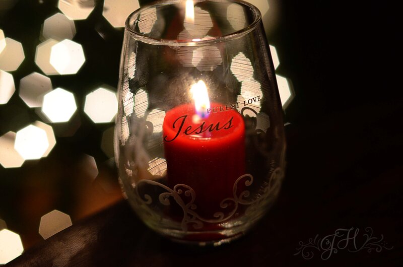 Red Candle in Glass Holder — Serene
