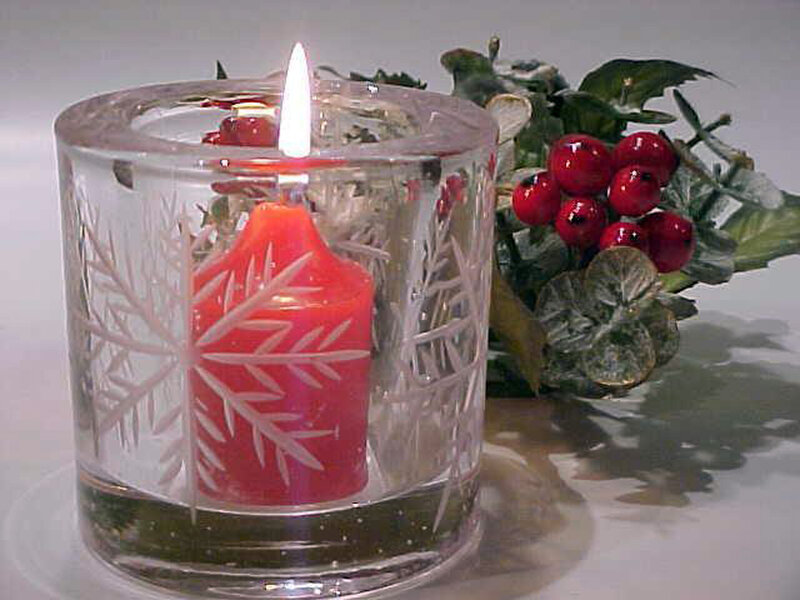 Red Candle in Glass Holder