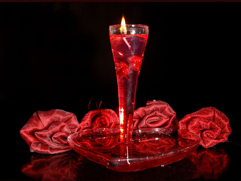 Red Candle in Glass