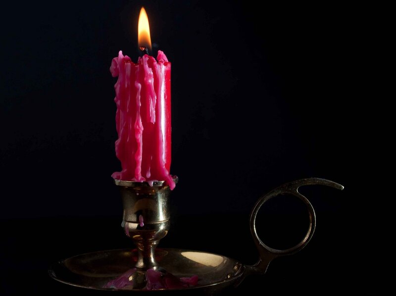 Red Candle in Holder