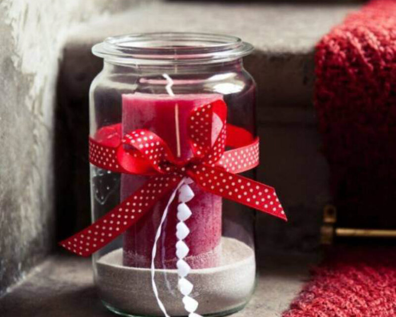 Red Candle in Jar — Cozy