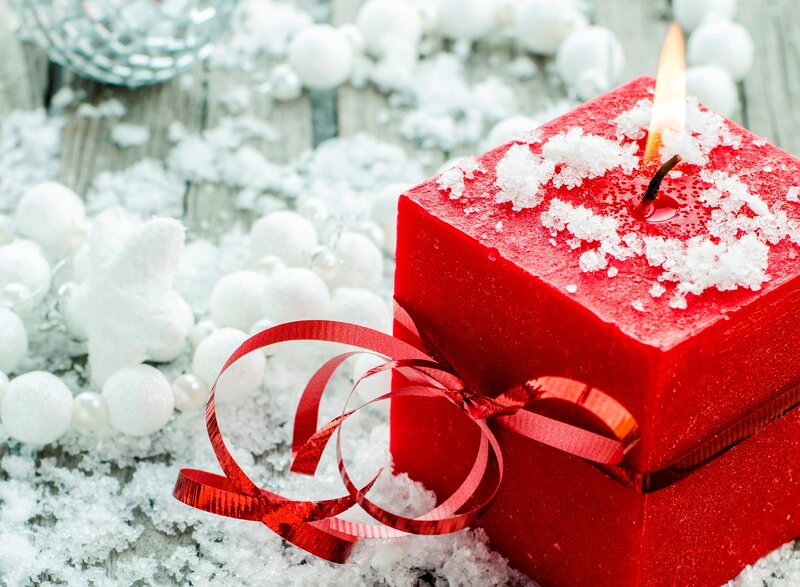 Red Candle in Snow