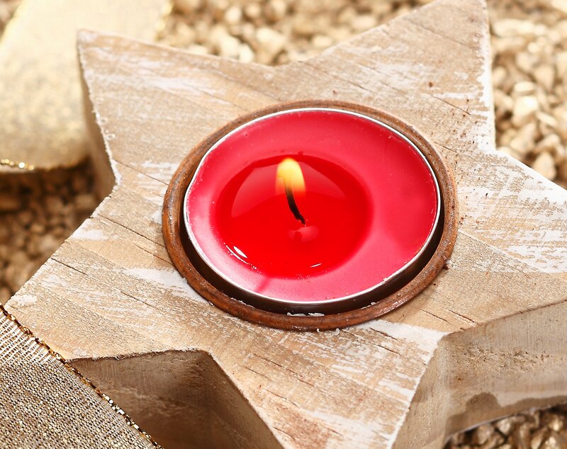 Red Candle in Star Holder