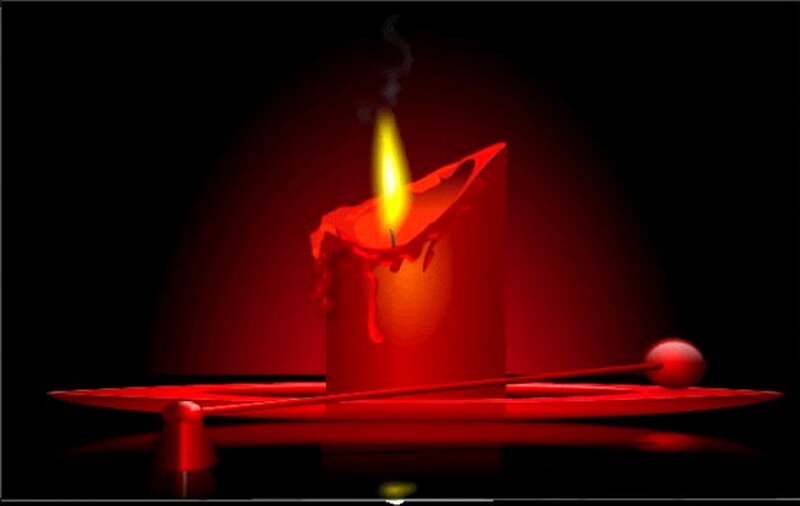 Red Candle on Plate