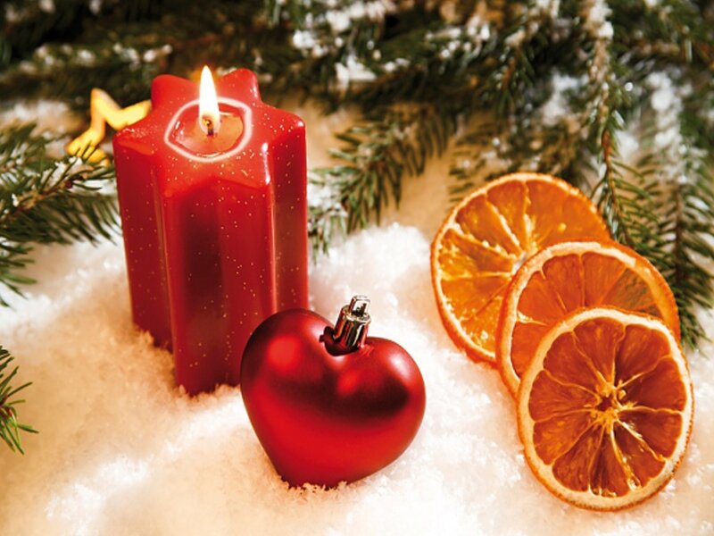 Red Candle on Snow
