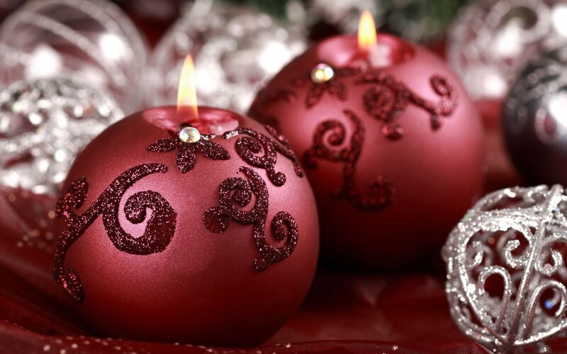 red candle ornaments