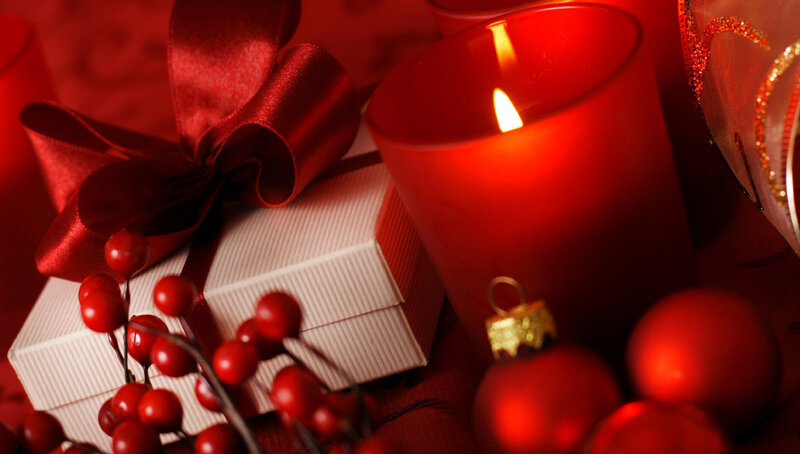 Red Candle with Gift