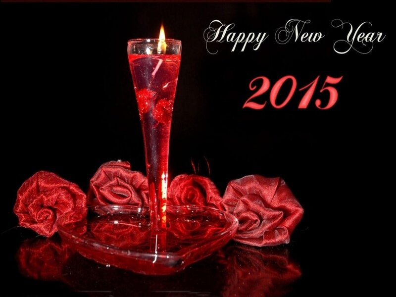 Red Candle with Roses — Romantic