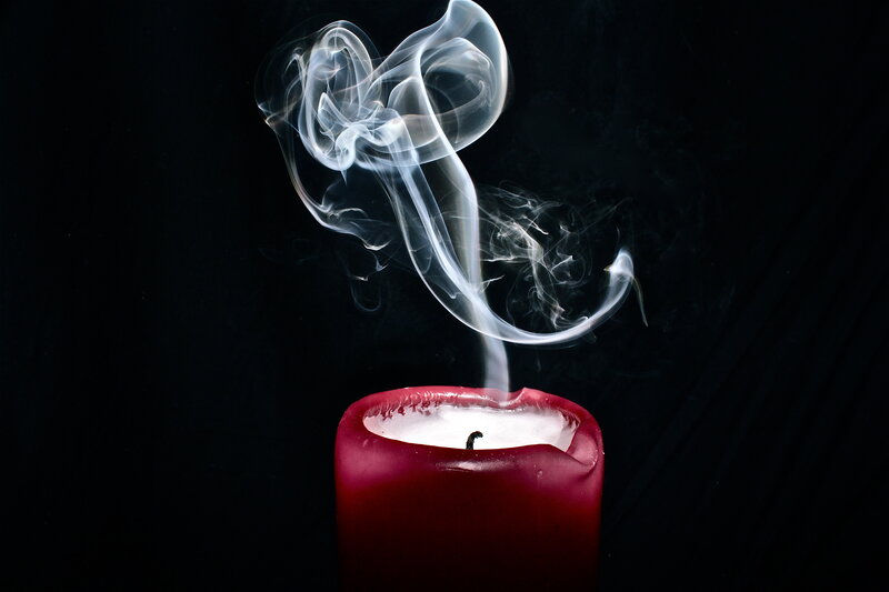 Red Candle with Smoke