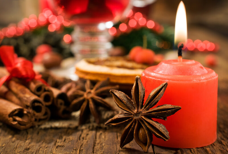 Red Candle with Spices