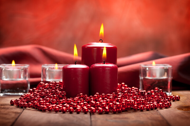 Red Candles and Beads
