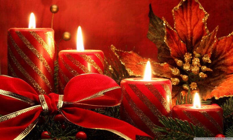 Red Candles and Bow