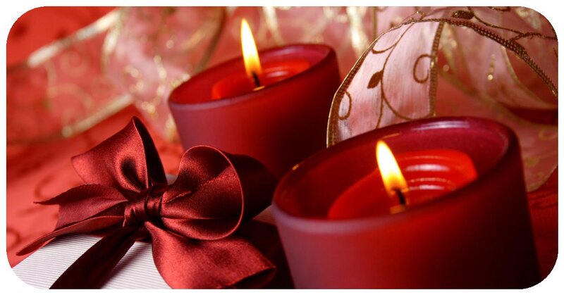 Red Candles and Gift — Romantic