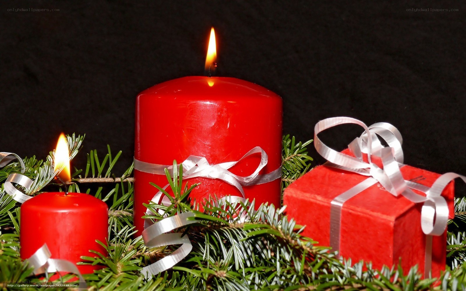 Red candles and gifts