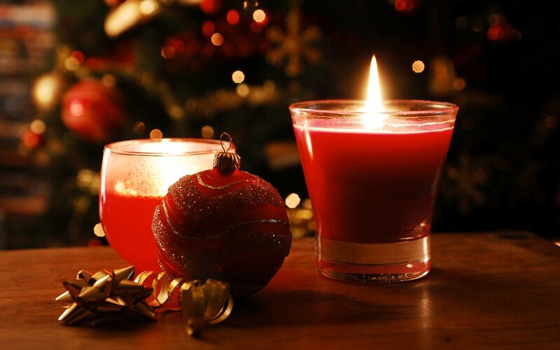 Red Candles and Ornament