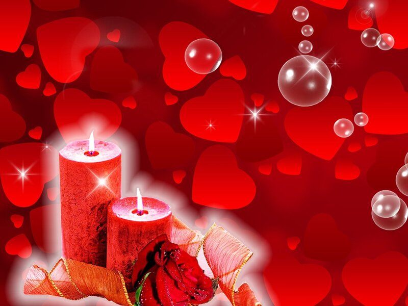 Red Candles and Rose — Romantic