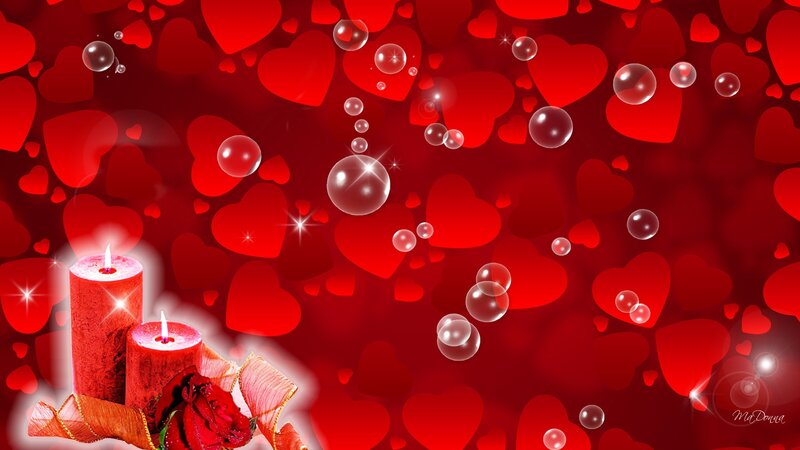 Red Candles and Rose