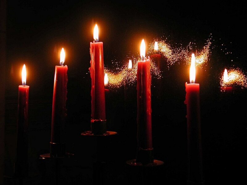 Red Candles Burning — Dramatic