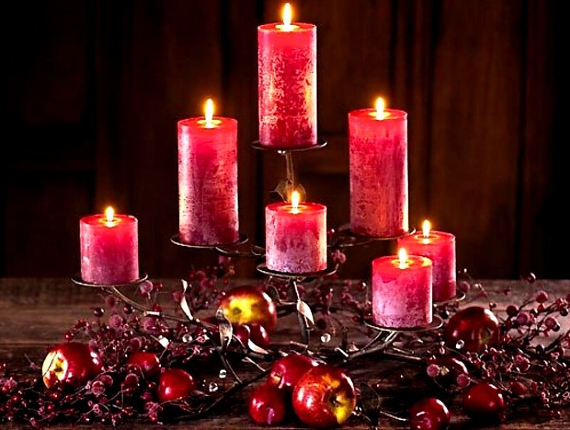 Red Candles on Stand