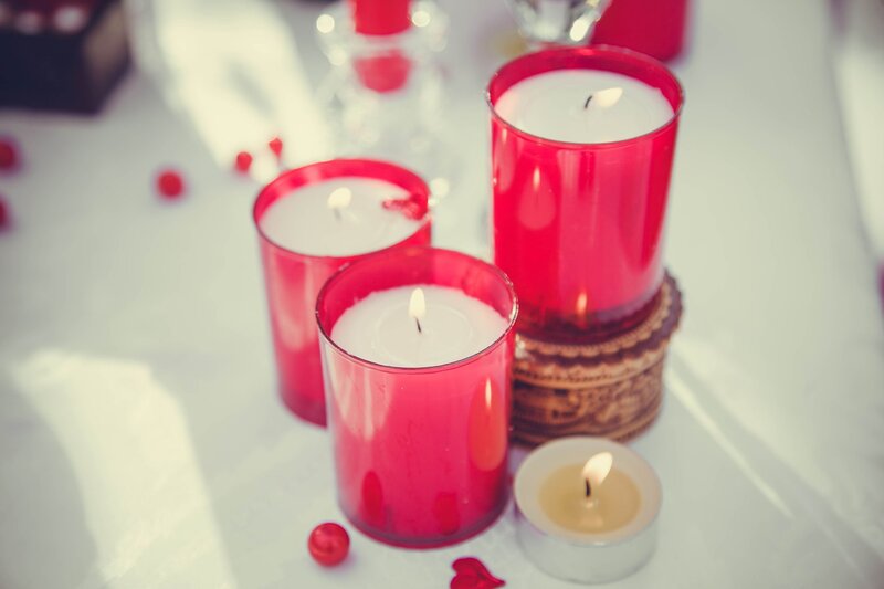 Red Candles on Table — Calm