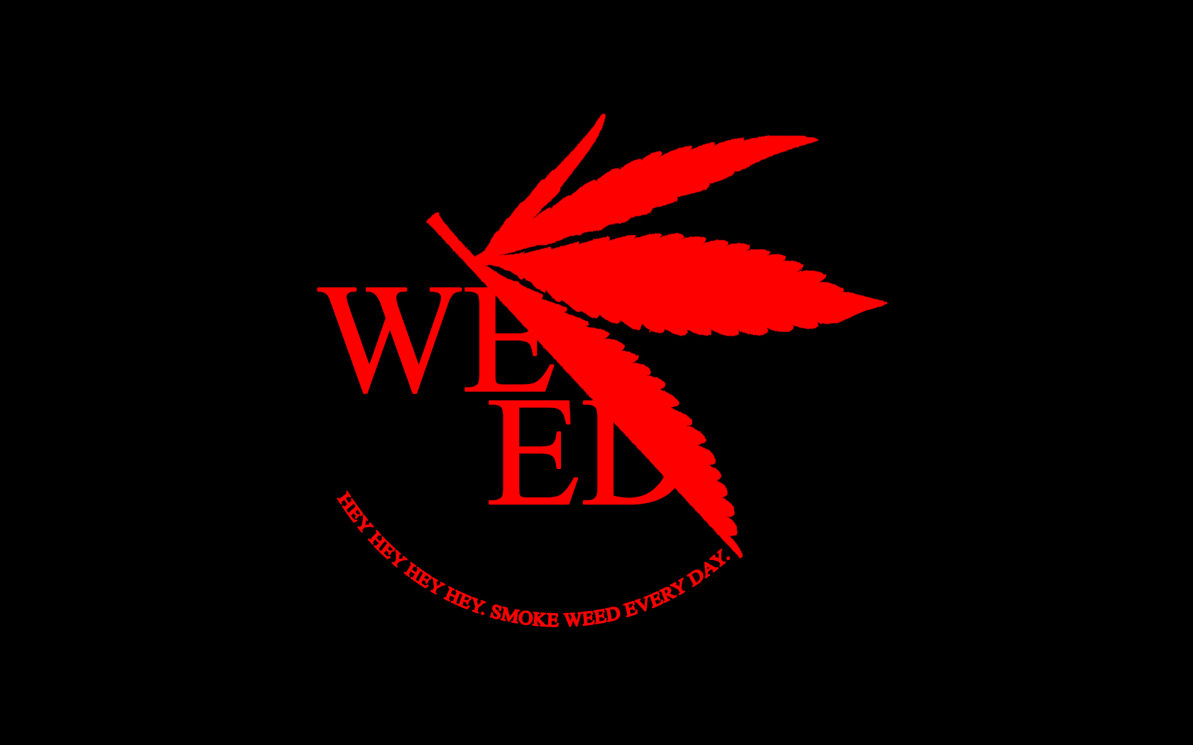 Red cannabis leaf logo