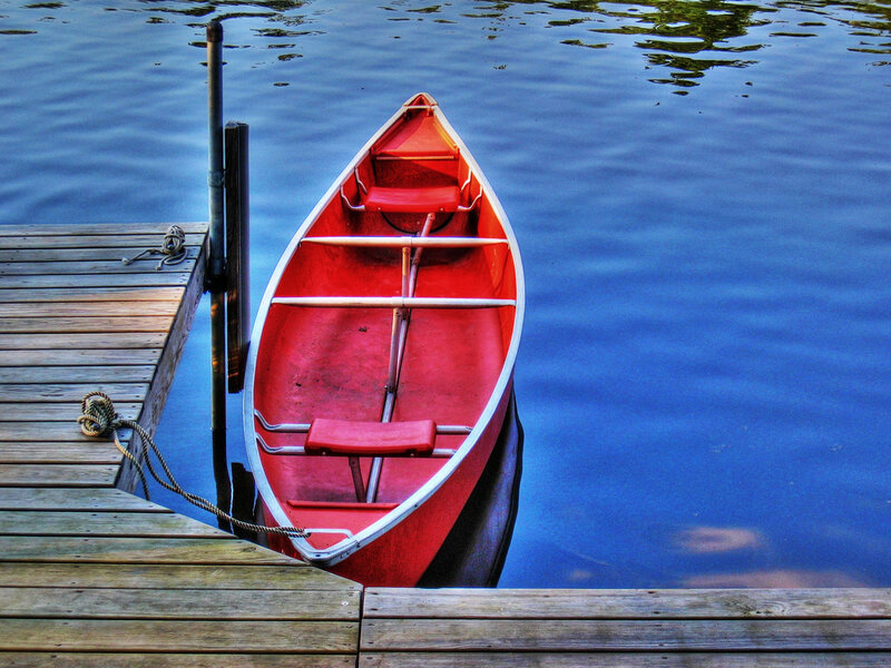 Red Canoe at Dock