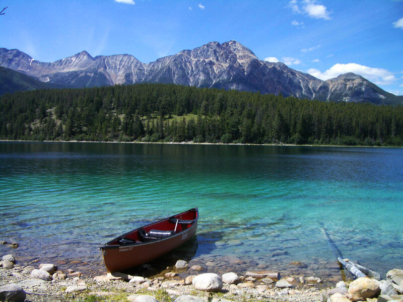 Red Canoe on Shore