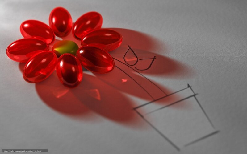 Red Capsules Flower Art