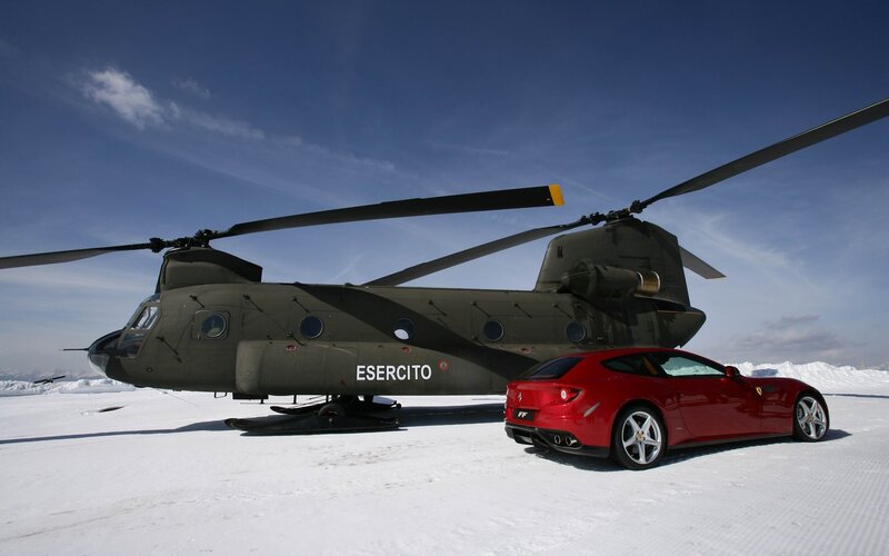Red Car and Helicopter