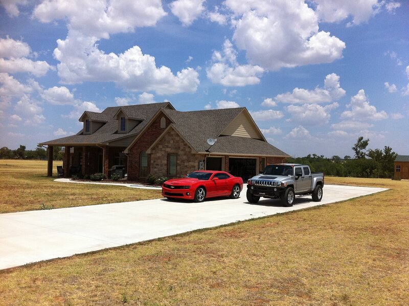 Red Car and Silver Truck