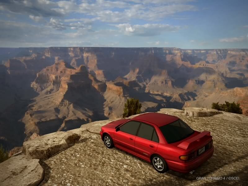 Red car at Grand Canyon