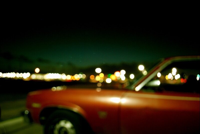 Red Car at Night — Dark