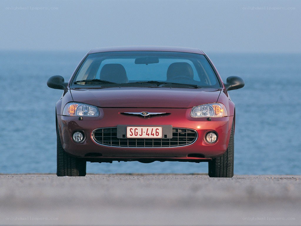 Red car by the sea