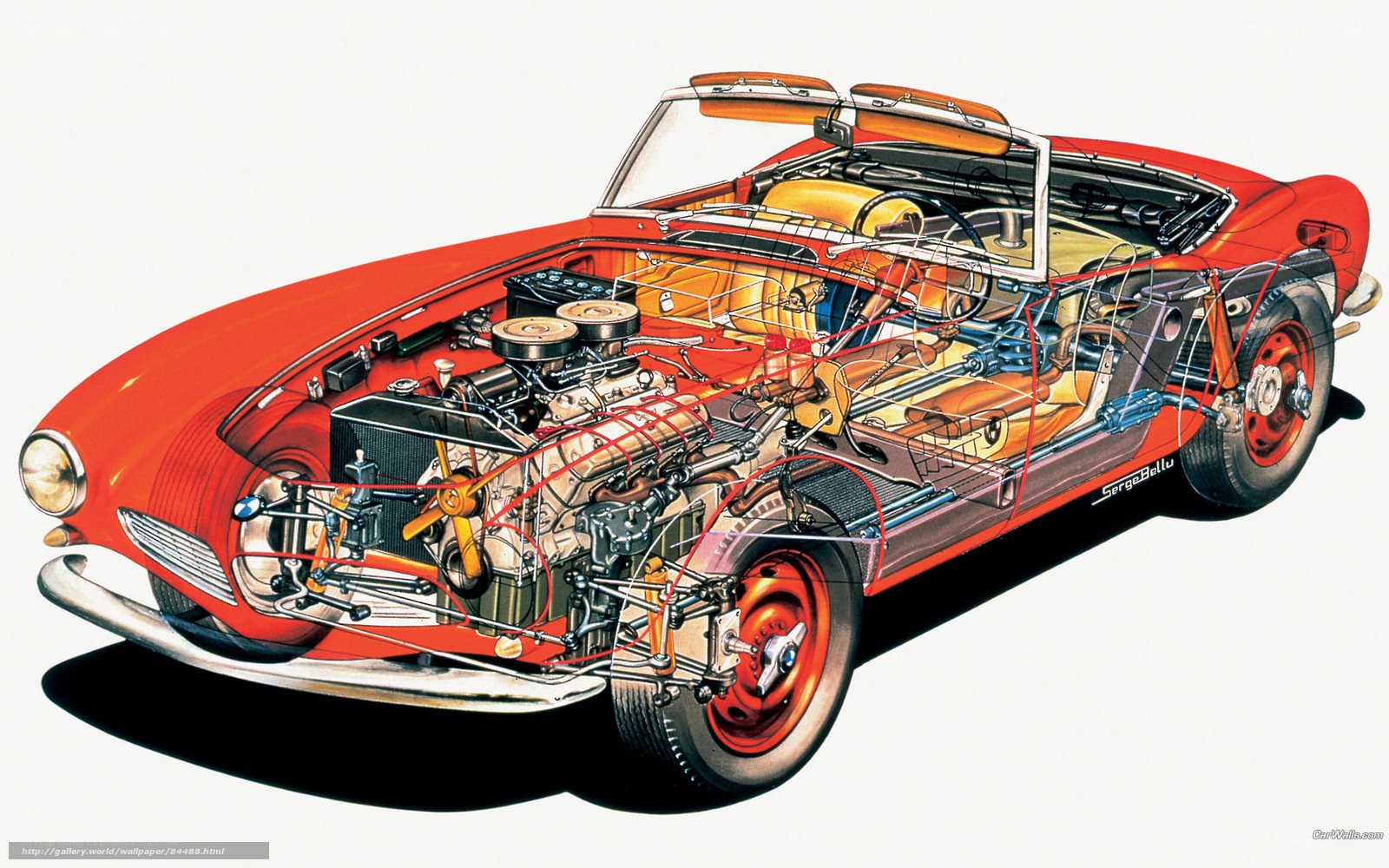 Red Car Cutaway Diagram