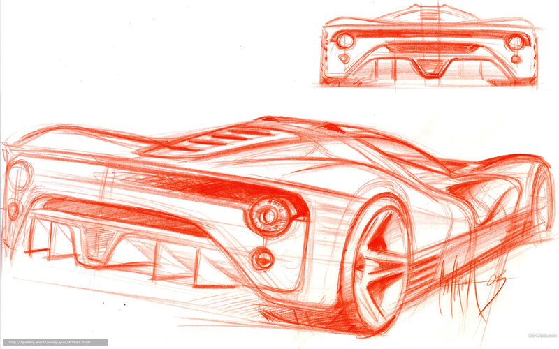 red car design sketch