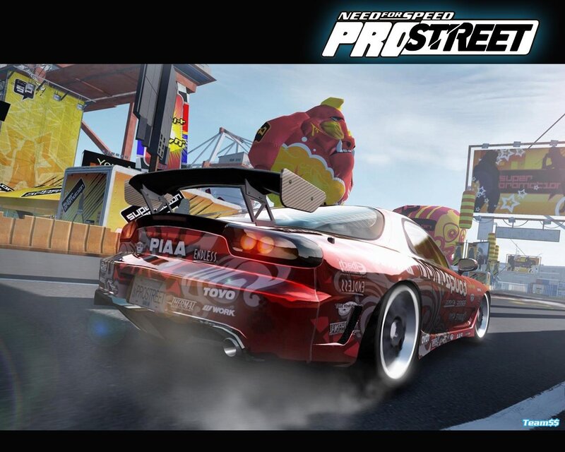 Red car drifting in ProStreet
