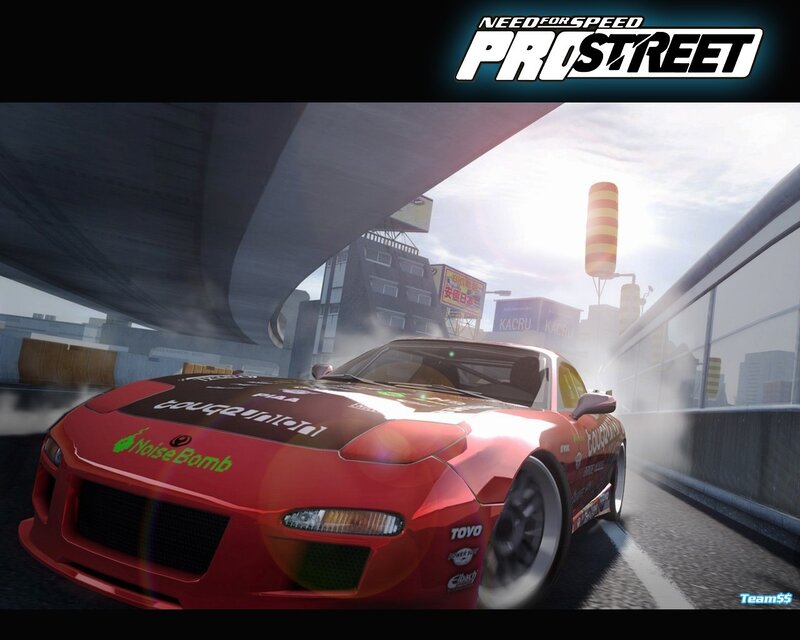 Red car drifting in ProStreet