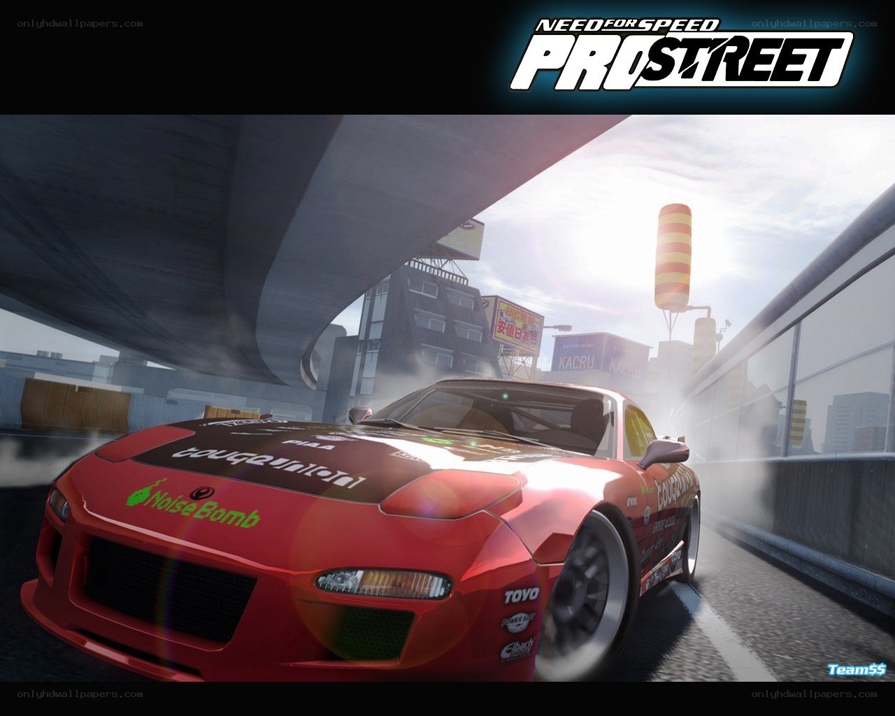 Red car drifting in ProStreet