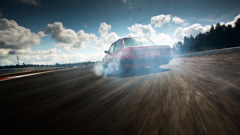 Red Car Drifting