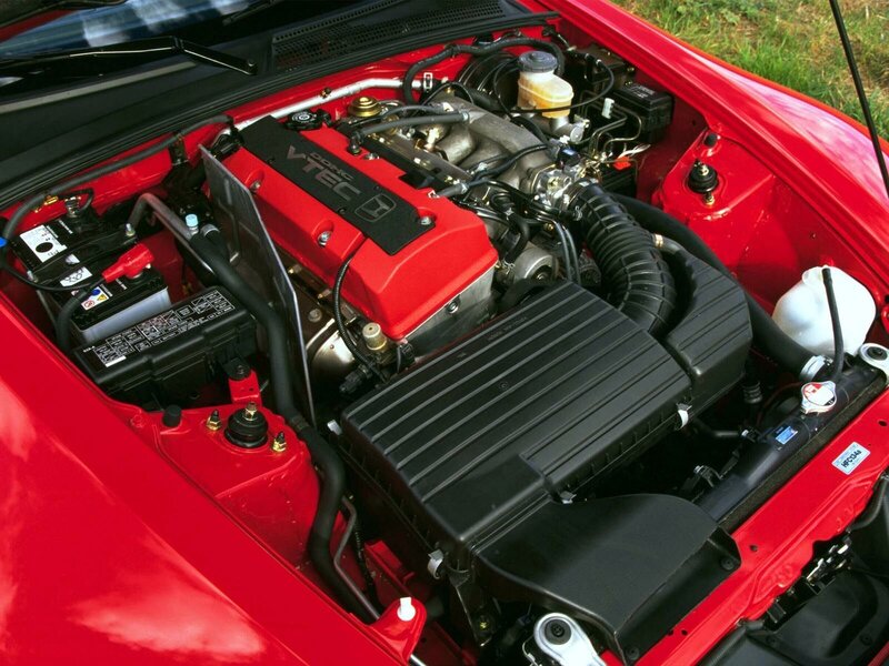 Red Car Engine Bay — Mechanical, Afternoon, Photograph