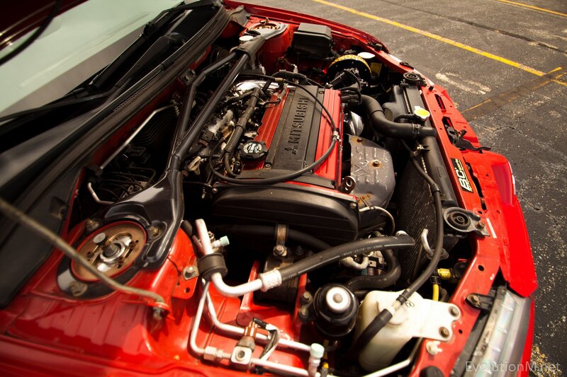 Red Car Engine — Mechanical, Afternoon, Photograph