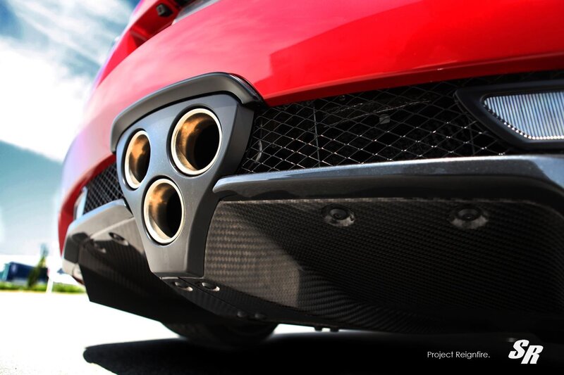 red car exhaust close-up
