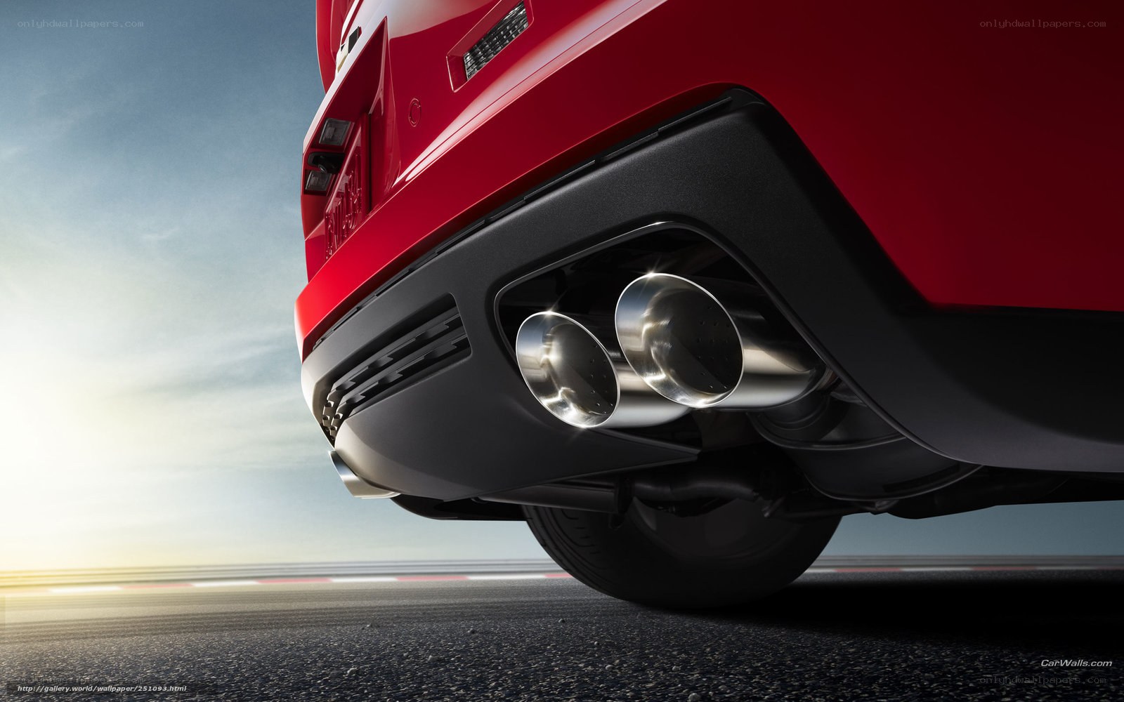 red car exhaust close-up