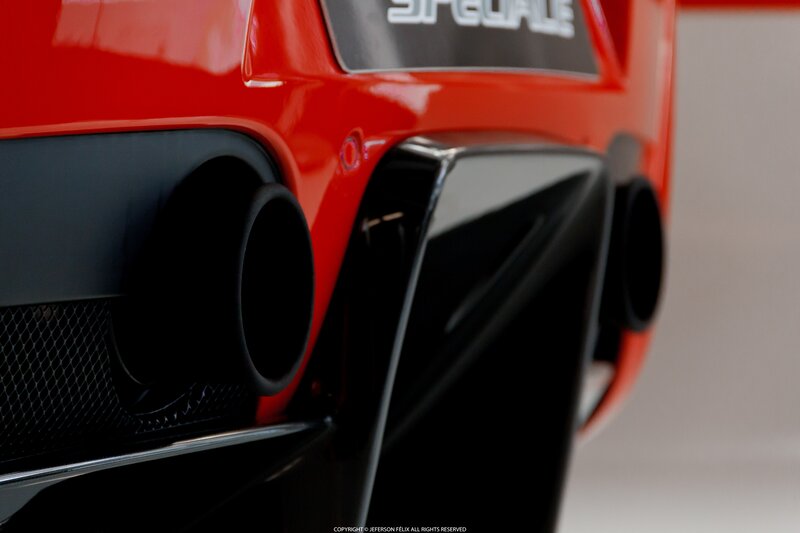 Red Car Exhaust — Dramatic, Photograph