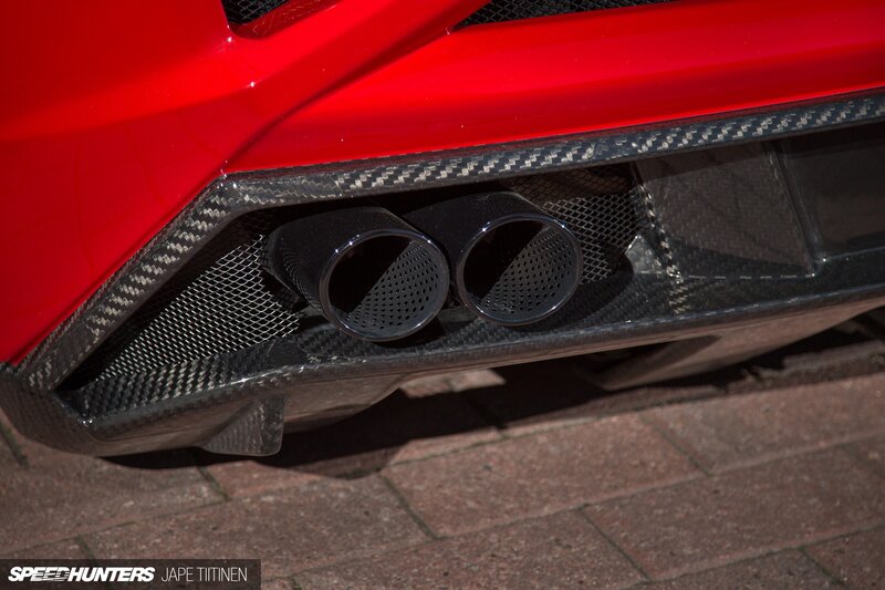 Red Car Exhaust — Dramatic