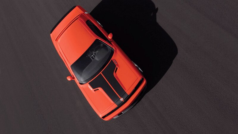 Red car from above