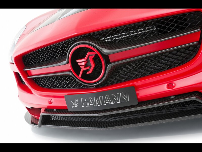 Red car front grille