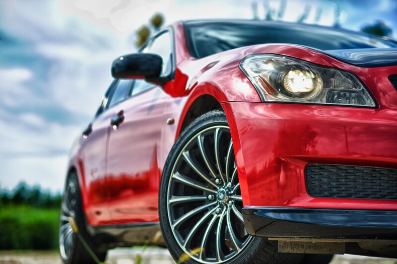 red car front view